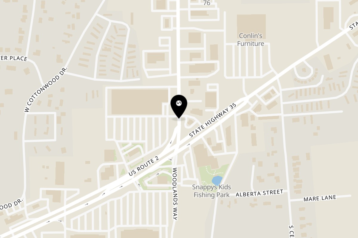 Map showing the location of Bella Italia Ristorante on 1390 US Hwy 2 E in Evergreen